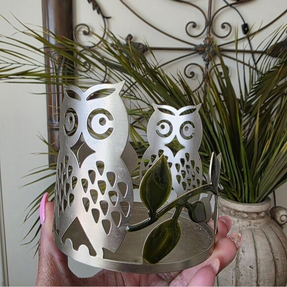 Bath & Body Works Owl Leaves 3 Wick Candle Holder - Picture 10 of 10